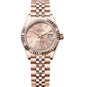 Rolex Lady-Datejust 28 Oyster Perpetual 18 ct Everose gold rosé-colour dial Jubilee band Reference 279175