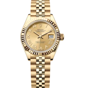 Rolex Lady-Datejust 28 Oyster Perpetual 18 ct yellow gold champagne-colour dial Jubilee band Reference 279178