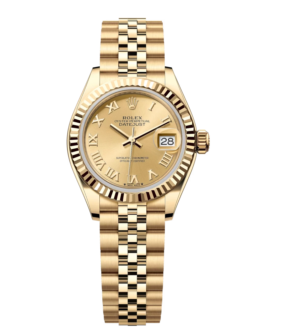 Rolex Lady-Datejust 28 Oyster Perpetual 18 ct yellow gold champagne-colour dial Jubilee band Reference 279178 1 Rolex Lady-Datejust 28 Oyster Perpetual 18 ct yellow gold champagne-colour dial Jubilee band Reference 279178