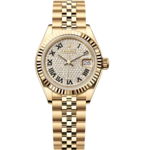 Rolex Lady-Datejust 28 Oyster Perpetual 18 ct yellow gold diamond-paved dial Jubilee band Reference 279178