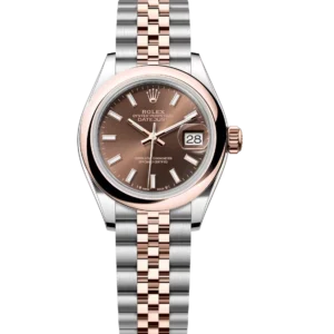 Rolex Lady-Datejust 28 Oyster Perpetual Oystersteel and Everose gold chocolate dial Jubilee band Reference 279161
