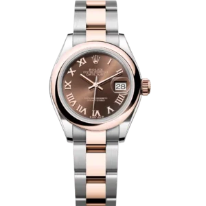 Rolex Lady-Datejust 28 Oyster Perpetual Oystersteel and Everose gold chocolate dial Oyster band Reference 279161