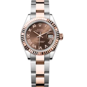 Rolex Lady-Datejust 28 Oyster Perpetual Oystersteel and Everose gold chocolate dial Oyster band Reference 279171