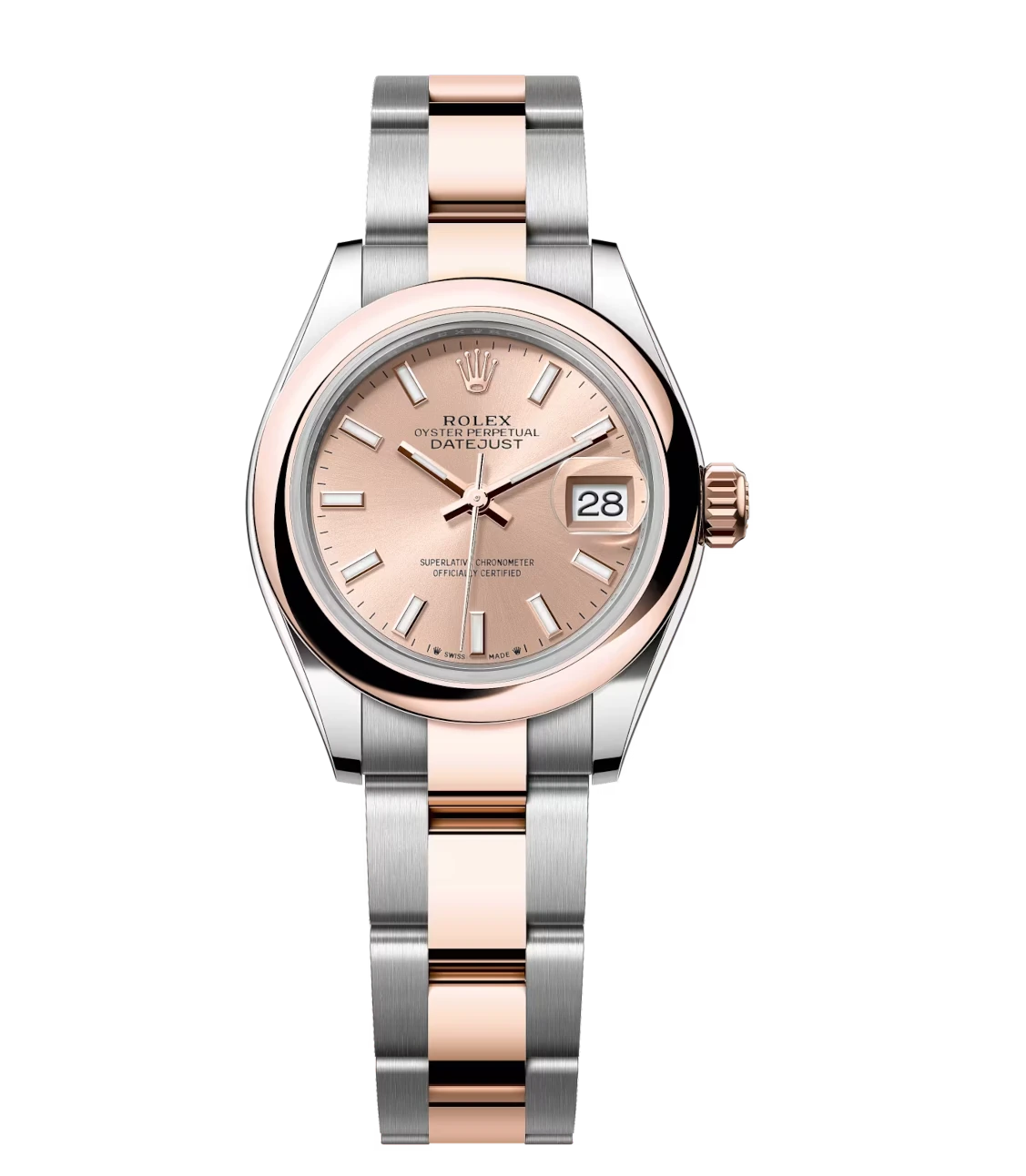 Rolex Lady-Datejust 28 Oyster Perpetual Oystersteel and Everose gold rosé-colour dial Oyster band Reference 279161 1 Rolex Lady-Datejust 28 Oyster Perpetual Oystersteel and Everose gold rosé-colour dial Oyster band Reference 279161