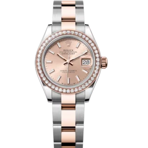 Rolex Lady-Datejust 28 Oyster Perpetual Oystersteel and Everose gold rosé-colour dial Oyster band Reference 279381RBR