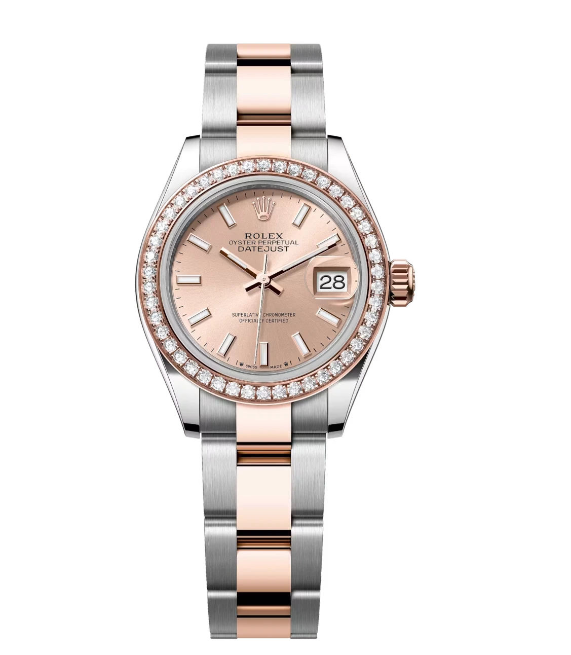 Rolex Lady-Datejust 28 Oyster Perpetual Oystersteel and Everose gold rosé-colour dial Oyster band Reference 279381RBR 1 Rolex Lady-Datejust 28 Oyster Perpetual Oystersteel and Everose gold rosé-colour dial Oyster band Reference 279381RBR