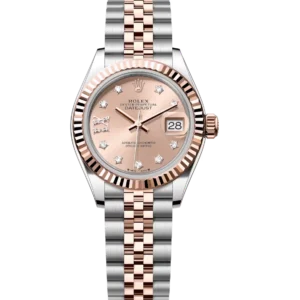 Rolex Lady-Datejust 28 Oyster Perpetual Oystersteel and Everose gold rosé colour, diamond-set dial Jubilee band Reference 279171