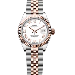 Rolex Lady-Datejust 28 Oyster Perpetual Oystersteel and Everose gold white dial Jubilee band Reference 279171