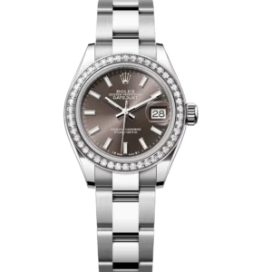 Rolex Lady-Datejust 28 Oyster Perpetual Oystersteel and white gold dark grey dial Oyster band Reference 279384RBR