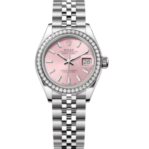 Rolex Lady-Datejust 28 Oyster Perpetual Oystersteel and white gold pink dial Jubilee band Reference 279384RBR