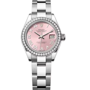Rolex Lady-Datejust 28 Oyster Perpetual Oystersteel and white gold pink dial Oyster band Reference 279384RBR