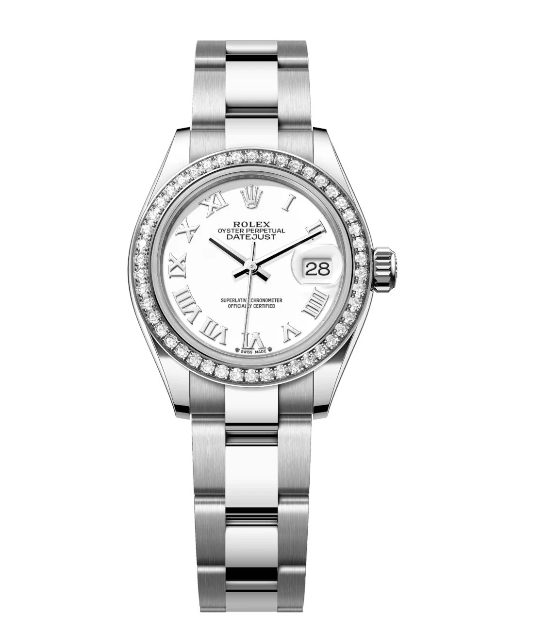 Rolex Lady-Datejust 28 Oyster Perpetual Oystersteel and white gold white dial Oyster band Reference 279384RBR 1 Rolex Lady-Datejust 28 Oyster Perpetual Oystersteel and white gold white dial Oyster band Reference 279384RBR
