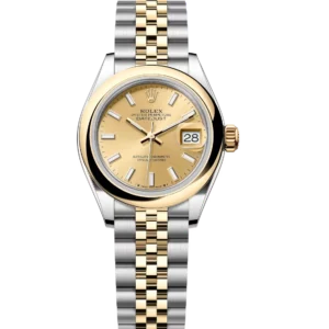 Rolex Lady-Datejust 28 Oyster Perpetual Oystersteel and yellow gold champagne colour dial Jubilee band Reference 279163
