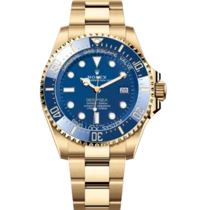 Rolex Deepsea 44 Oyster Perpetual 18 ct yellow gold Cerachrom bezel insert in blue ceramic Oyster band Reference 136668LB