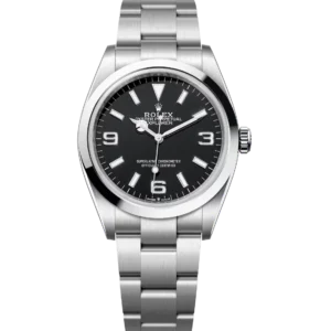 Rolex Explorer 36 Oyster Perpetual Oystersteel distinctive black dial Oyster band Reference 124270
