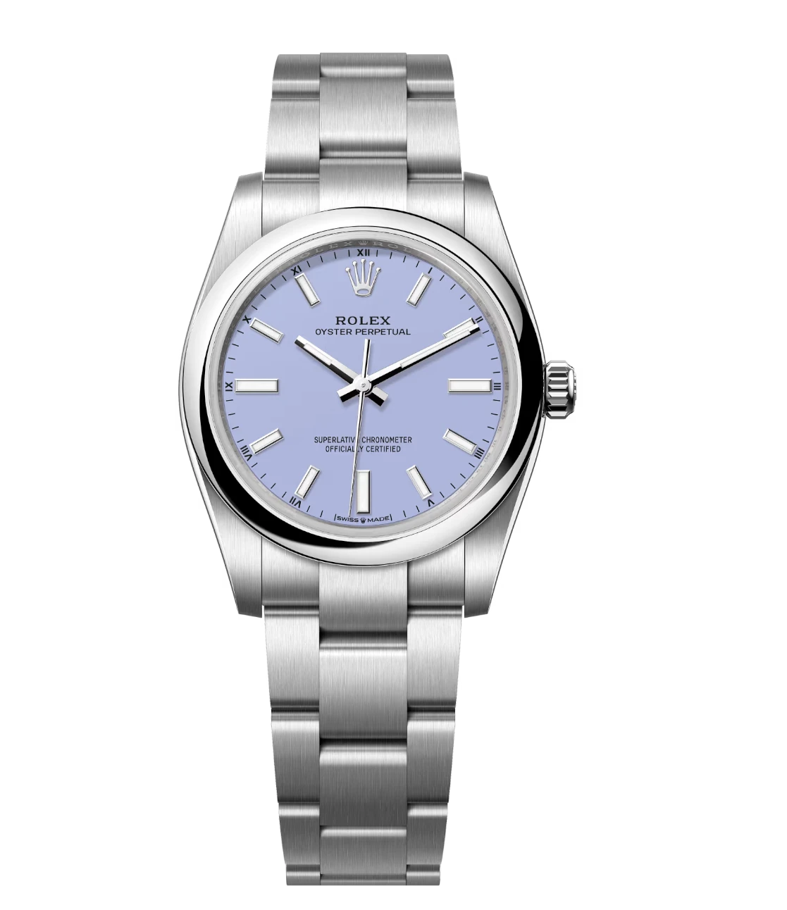 Rolex Oyster Perpetual 34 lavender dial Oyster band Reference 124200 1 Rolex Oyster Perpetual 34 lavender dial Oyster band Reference 124200