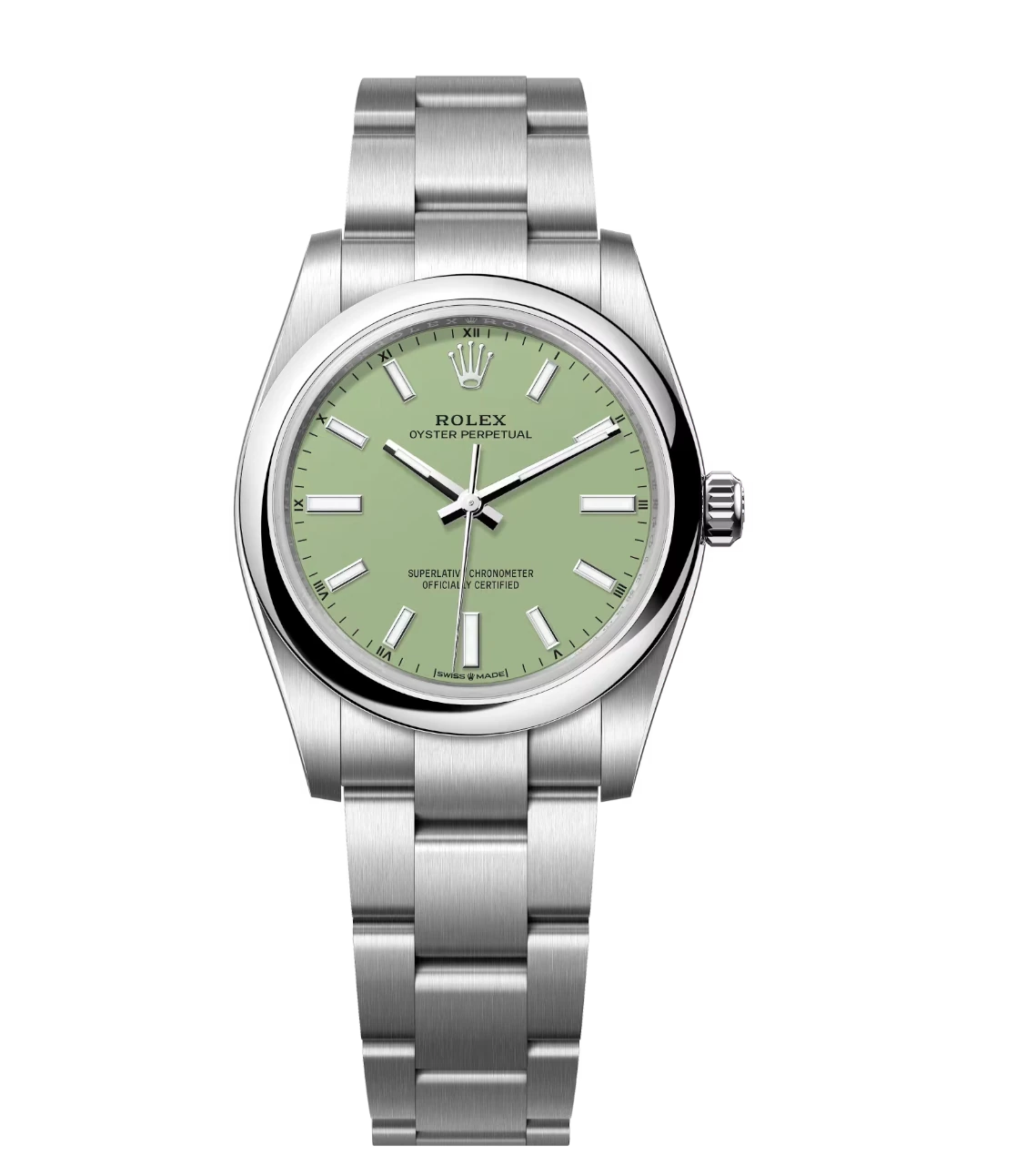 Rolex Oyster Perpetual 34 pistachio dial Oyster band Reference 124200 1 Rolex Oyster Perpetual 34 pistachio dial Oyster band Reference 124200