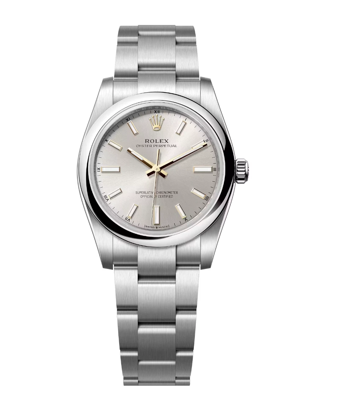 Rolex Oyster Perpetual 34 silver dial Oyster band Reference 124200 1 Rolex Oyster Perpetual 34 silver dial Oyster band Reference 124200