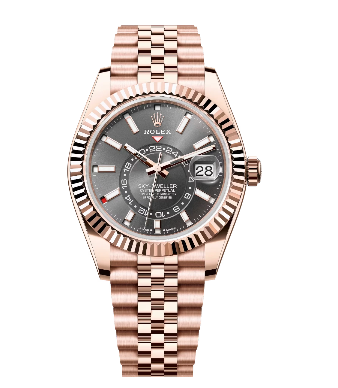 Rolex Sky-Dweller 42 Oyster Perpetual 18 ct Everose gold slate dial Jubilee band Reference 336935 1 Rolex Sky-Dweller 42 Oyster Perpetual 18 ct Everose gold slate dial Jubilee band Reference 336935