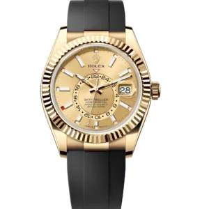 Rolex Sky-Dweller 42 Oyster Perpetual 18 ct yellow gold champagne-colour dial Oysterflex band Reference 336238