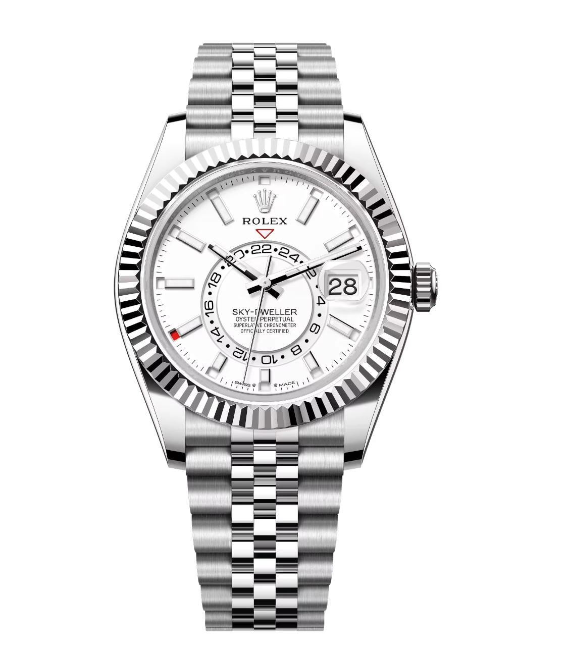 Rolex Sky-Dweller 42 Oyster Perpetual Oystersteel and white gold intense white dial Jubilee band Reference 336934 1 Rolex Sky-Dweller 42 Oyster Perpetual Oystersteel and white gold intense white dial Jubilee band Reference 336934