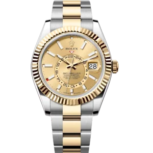 Rolex Sky-Dweller 42 Oyster Perpetual Oystersteel and yellow gold champagne-colour dial Oyster band Reference 336933