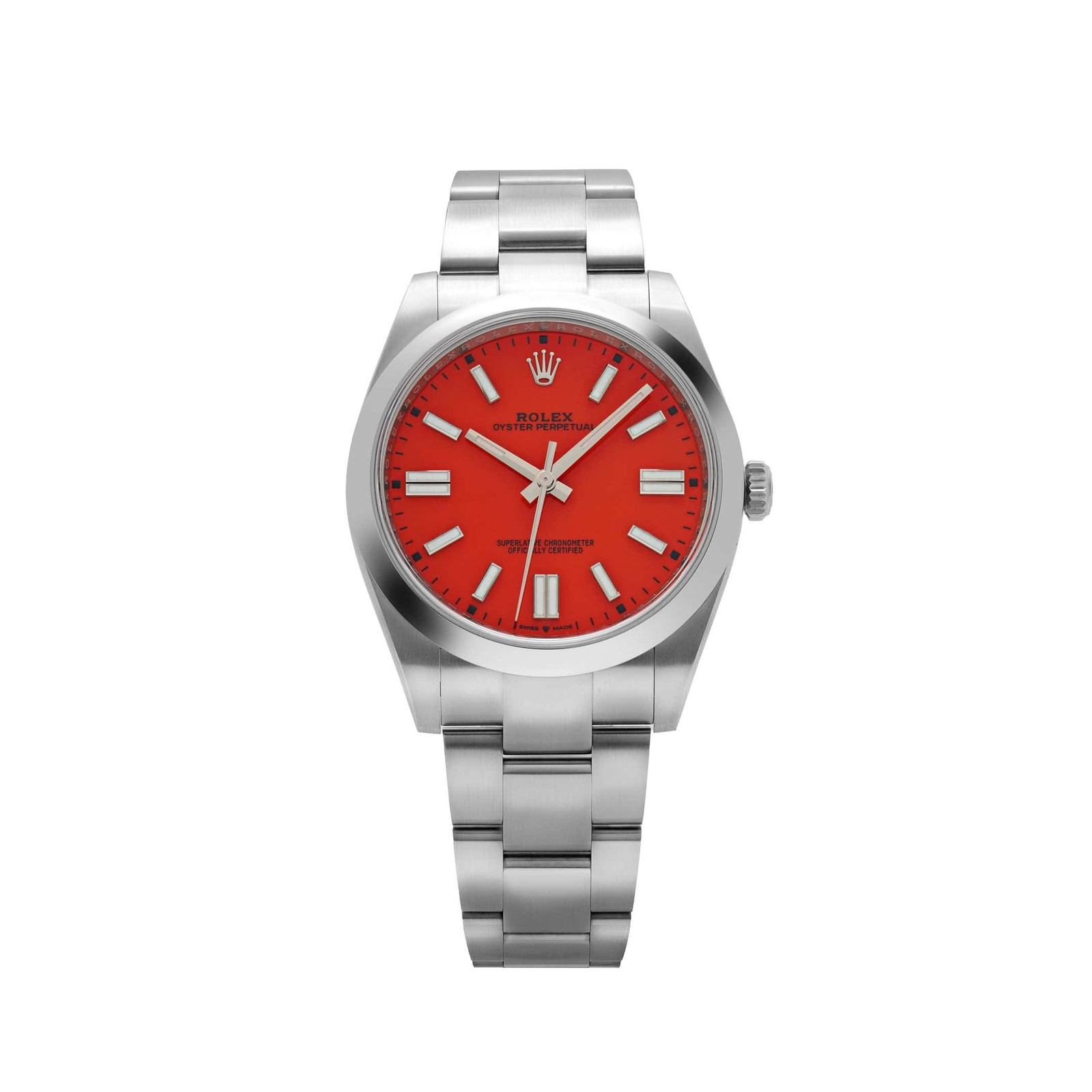 Rolex Oyster Perpetual 41 124300 Stainless Steel Coral Red Dial 1 Rolex Oyster Perpetual 41 124300 Stainless Steel Coral Red Dial